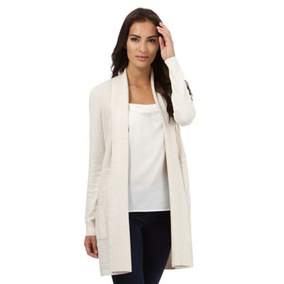 The Collection Beige ribbed longline cardigan